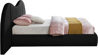 Meridian Furniture - Everest Black Linen Textured Fabric Queen Bed - B1247Black-Q veiw 5