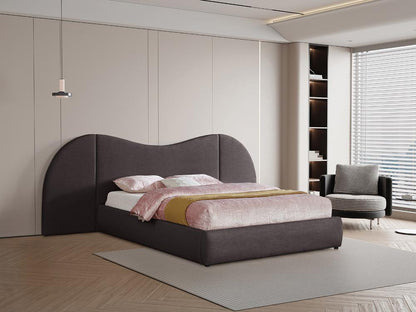 Meridian Furniture - Everest Brown Linen Textured Fabric King Bed - B1247Brown-K veiw 2