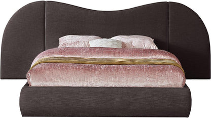 Meridian Furniture - Everest Brown Linen Textured Fabric King Bed - B1247Brown-K veiw 3