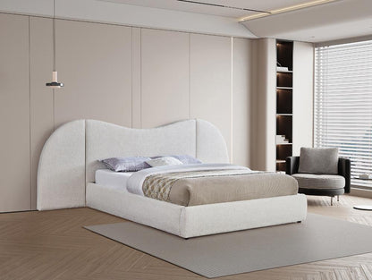 Meridian Furniture - Everest Cream Boucle Fabric King Bed - B1246Cream-K veiw 2