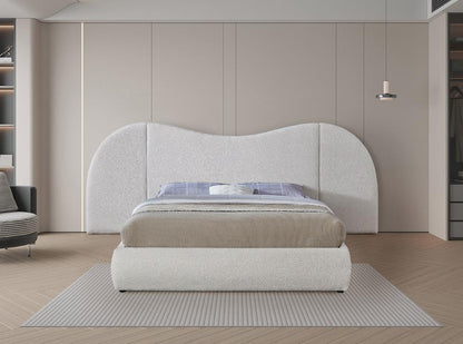 Meridian Furniture - Everest Cream Boucle Fabric King Bed - B1246Cream-K veiw 4