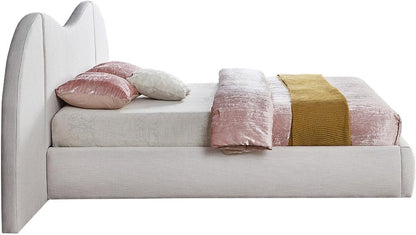 Meridian Furniture - Everest Cream Linen Textured Fabric Queen Bed - B1247Cream-Q veiw 5