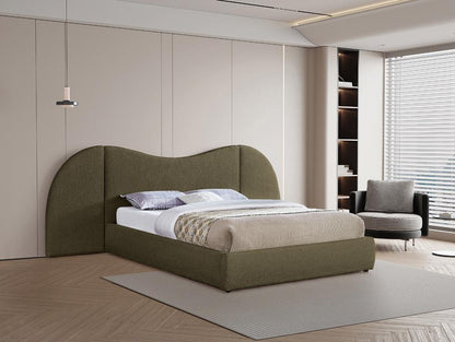 Meridian Furniture - Everest Olive Green Boucle Fabric King Bed - B1246Olive-K veiw 2
