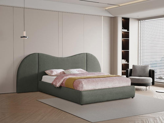 Meridian Furniture - Everest Olive Green Linen Textured Fabric King Bed - B1247Olive-K veiw 2