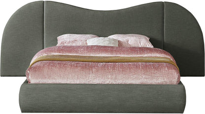 Meridian Furniture - Everest Olive Green Linen Textured Fabric King Bed - B1247Olive-K veiw 3