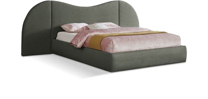 Meridian Furniture - Everest Olive Green Linen Textured Fabric Queen Bed - B1247Olive-Q veiw 1