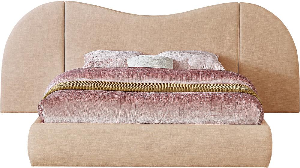 Meridian Furniture - Everest Tan Linen Textured Fabric King Bed - B1247Tan-K veiw 3
