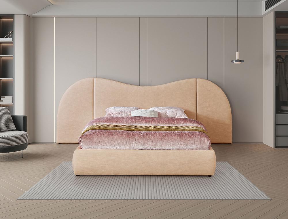 Meridian Furniture - Everest Tan Linen Textured Fabric Queen Bed - B1247Tan-Q veiw 4