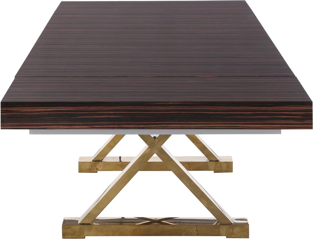 Meridian Furniture - Excel Brown Zebra Wood Veneer Lacquer Extendable Dining Table - 996-T veiw 5