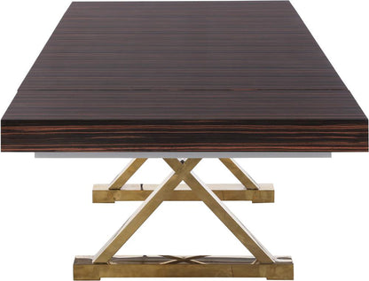 Meridian Furniture - Excel Brown Zebra Wood Veneer Lacquer Extendable Dining Table - 996-T veiw 5