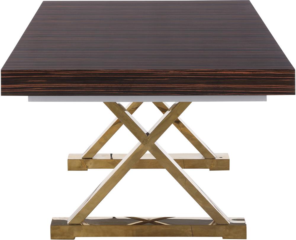 Meridian Furniture - Excel Brown Zebra Wood Veneer Lacquer Extendable Dining Table - 996-T veiw 6