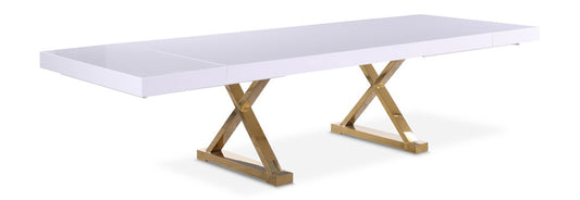 Meridian Furniture - Excel White Lacquer Extendable Dining Table - 994-T veiw 1