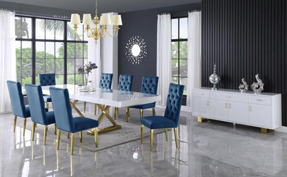 Meridian Furniture - Excel White Lacquer Extendable Dining Table - 994-T veiw 2