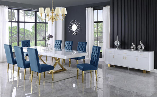 Meridian Furniture - Excel White Lacquer Extendable Dining Table - 994-T veiw 2