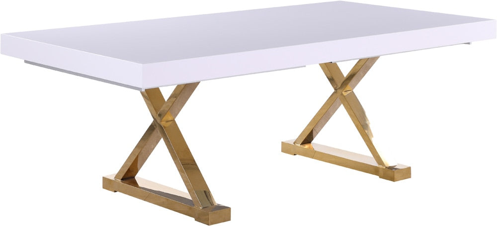 Meridian Furniture - Excel White Lacquer Extendable Dining Table - 994-T veiw 3