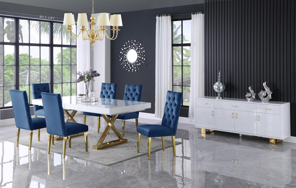 Meridian Furniture - Excel White Lacquer Extendable Dining Table - 994-T veiw 4