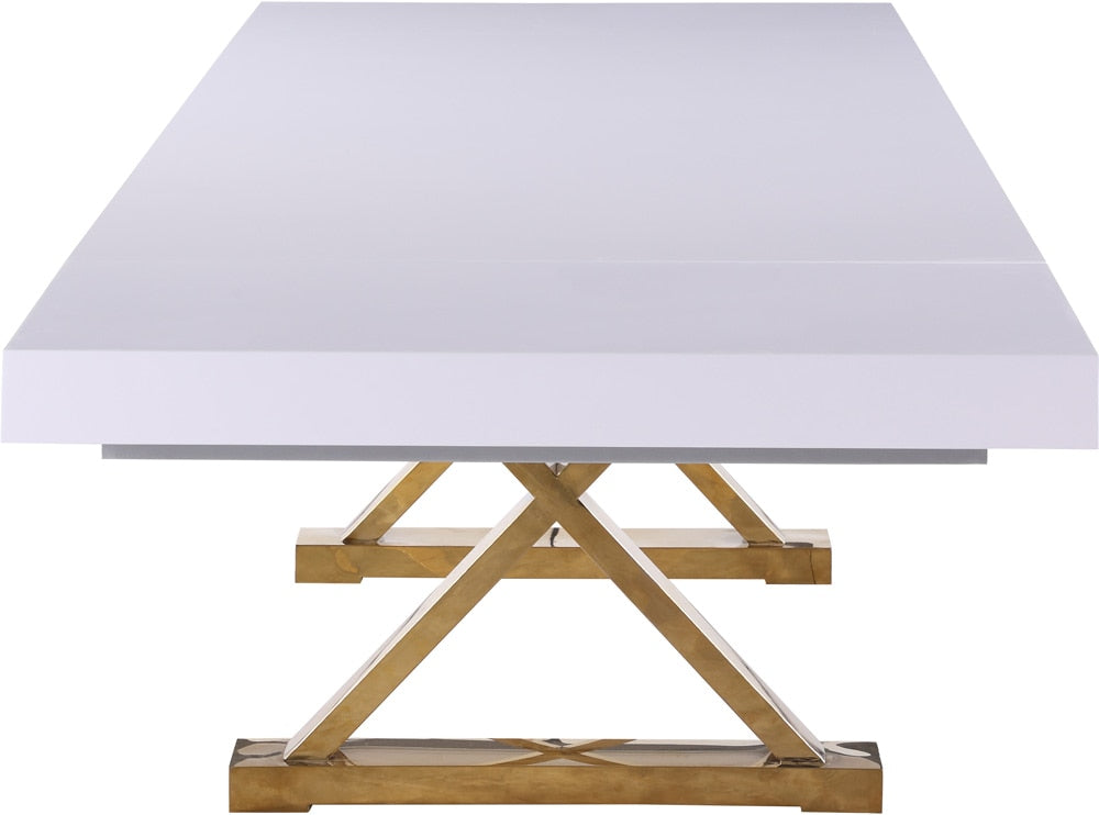 Meridian Furniture - Excel White Lacquer Extendable Dining Table - 994-T veiw 5