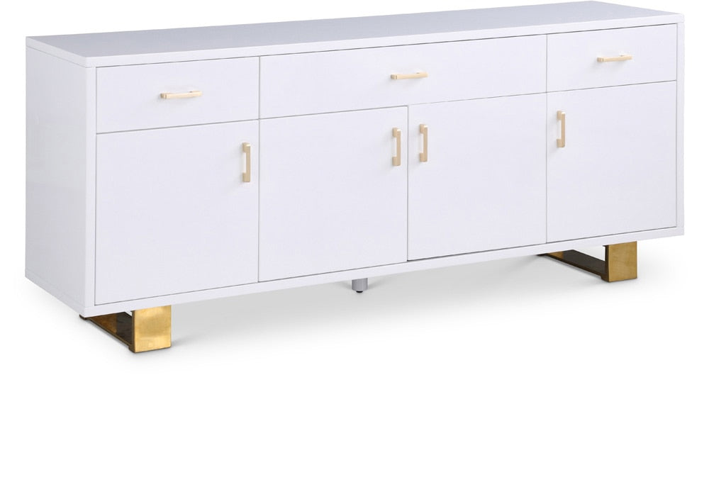 Meridian Furniture - Excel White Lacquer Sideboard/Buffet - 355 veiw 1