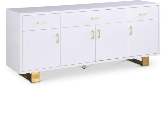 Meridian Furniture - Excel White Lacquer Sideboard/Buffet - 355 veiw 1