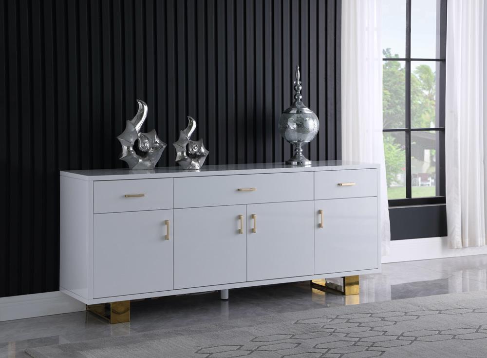 Meridian Furniture - Excel White Lacquer Sideboard/Buffet - 355 veiw 2