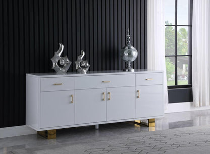 Meridian Furniture - Excel White Lacquer Sideboard/Buffet - 355 veiw 2