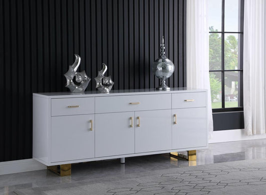 Meridian Furniture - Excel White Lacquer Sideboard/Buffet - 355 veiw 2