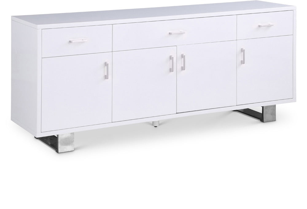 Meridian Furniture - Excel White Lacquer Sideboard/Buffet - 358 veiw 1