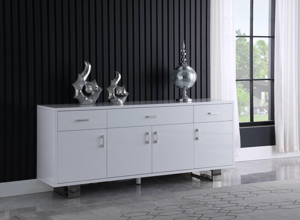 Meridian Furniture - Excel White Lacquer Sideboard/Buffet - 358 veiw 2