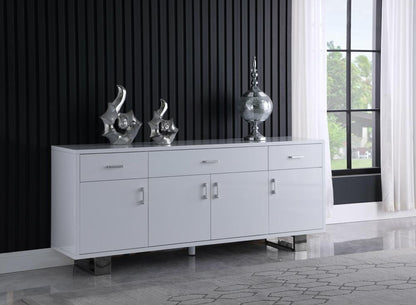 Meridian Furniture - Excel White Lacquer Sideboard/Buffet - 358 veiw 2