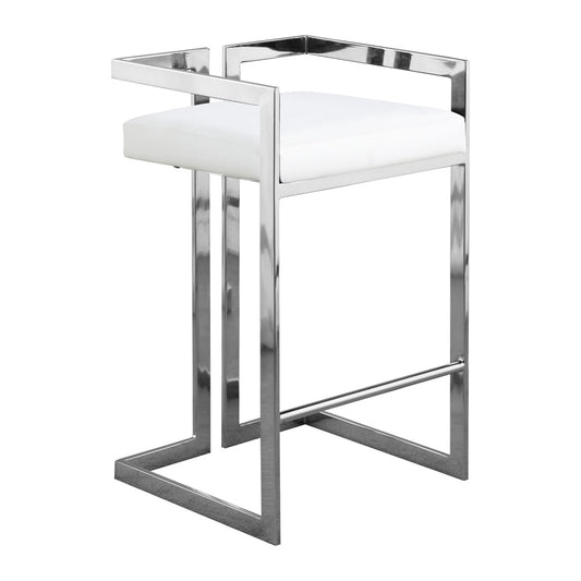 Meridian Furniture - Ezra White Vegan Leather Stool (Set of 2) - 910White-C veiw 1