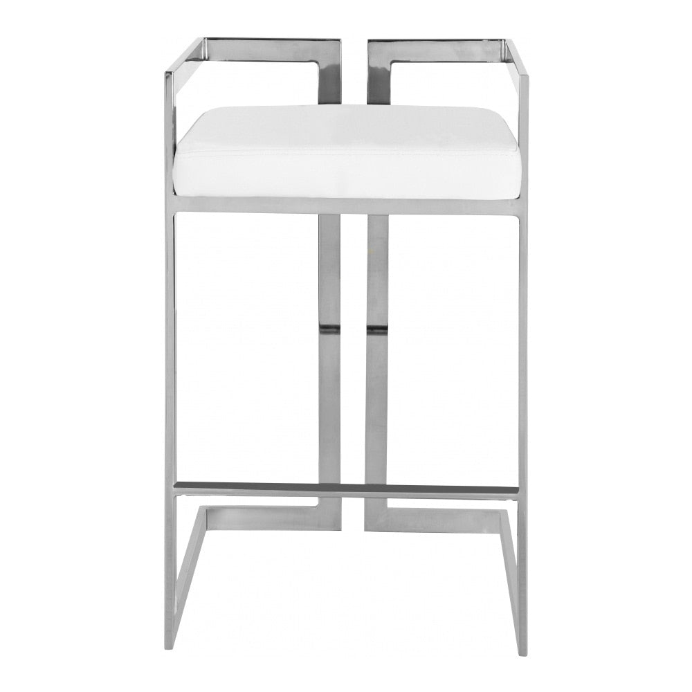 Meridian Furniture - Ezra White Vegan Leather Stool (Set of 2) - 910White-C veiw 3