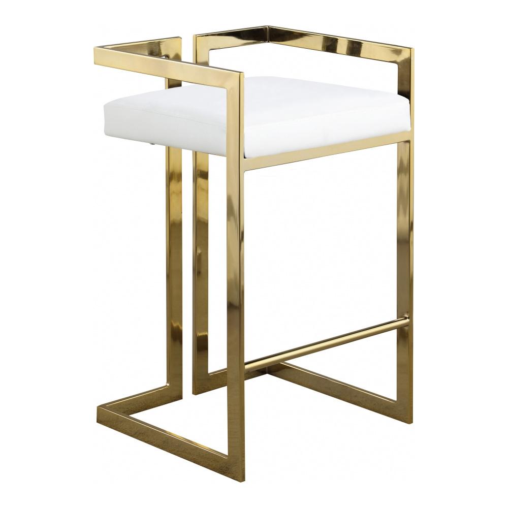 Meridian Furniture - Ezra White Vegan Leather Stool (Set of 2) - 913White-C veiw 1