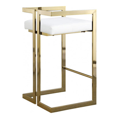 Meridian Furniture - Ezra White Vegan Leather Stool (Set of 2) - 913White-C veiw 2