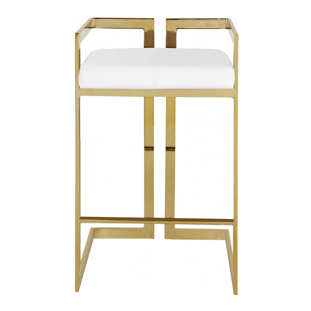 Meridian Furniture - Ezra White Vegan Leather Stool (Set of 2) - 913White-C veiw 3