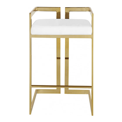 Meridian Furniture - Ezra White Vegan Leather Stool (Set of 2) - 913White-C veiw 3