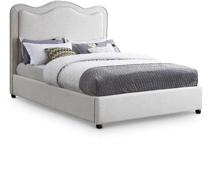 Meridian Furniture - Felix Cream Linen Textured Fabric King Bed - FelixCream-K veiw 1