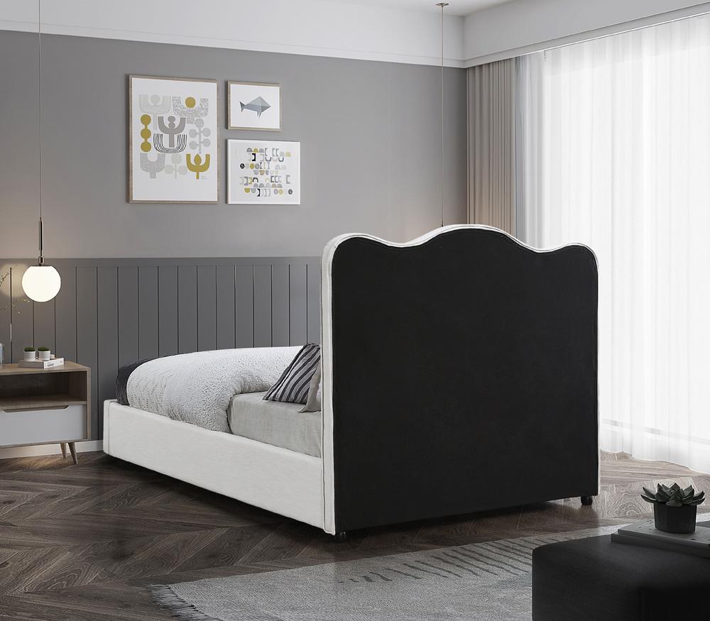 Meridian Furniture - Felix Cream Linen Textured Fabric King Bed - FelixCream-K veiw 6