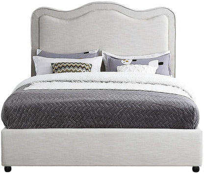 Meridian Furniture - Felix Cream Linen Textured Fabric Queen Bed - FelixCream-Q veiw 3