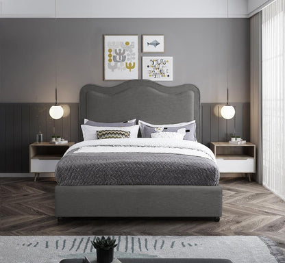 Meridian Furniture - Felix Grey Linen Textured Fabric King Bed - FelixGrey-K veiw 4