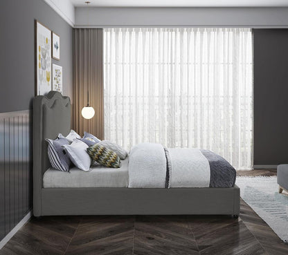 Meridian Furniture - Felix Grey Linen Textured Fabric King Bed - FelixGrey-K veiw 5