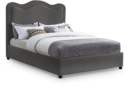 Meridian Furniture - Felix Grey Linen Textured Fabric Queen Bed - FelixGrey-Q veiw 1