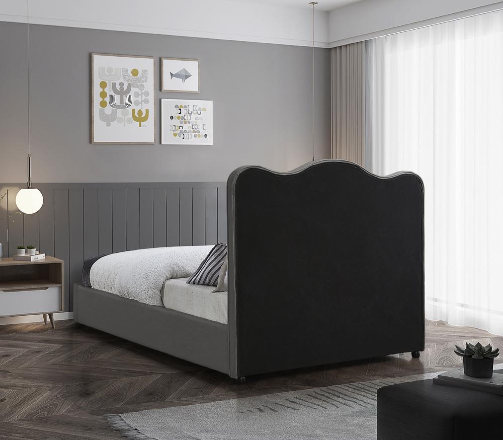 Meridian Furniture - Felix Grey Linen Textured Fabric Queen Bed - FelixGrey-Q veiw 6