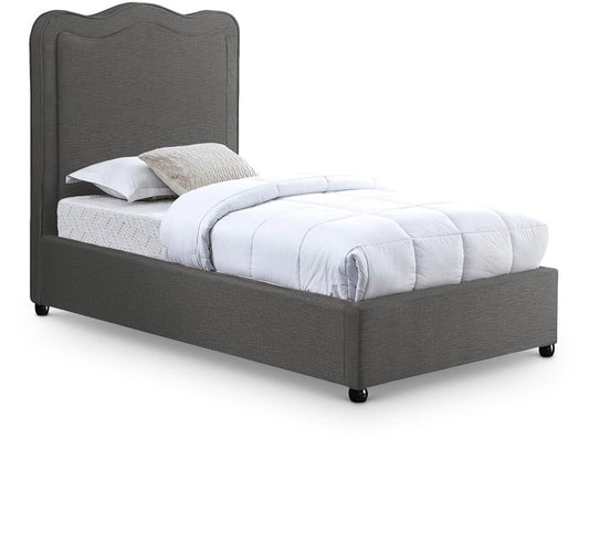 Meridian Furniture - Felix Grey Linen Textured Fabric Twin Bed - FelixGrey-T veiw 1