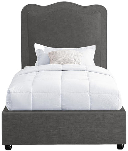 Meridian Furniture - Felix Grey Linen Textured Fabric Twin Bed - FelixGrey-T veiw 3