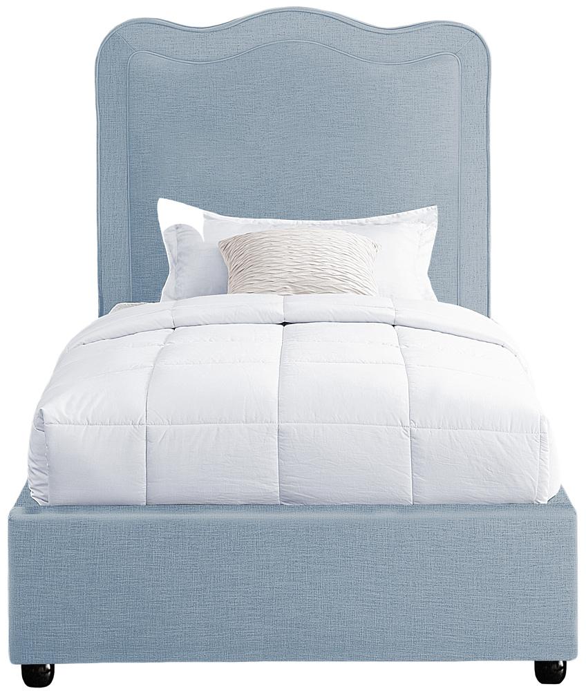 Meridian Furniture - Felix Light Blue Linen Textured Fabric Twin Bed - FelixSkyBlu-T veiw 3