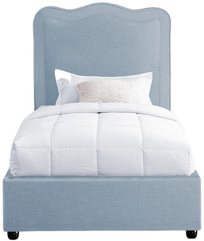Meridian Furniture - Felix Light Blue Linen Textured Fabric Twin Bed - FelixSkyBlu-T veiw 3