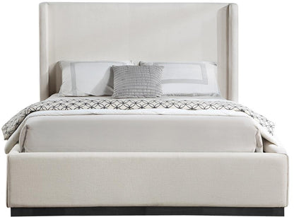 Meridian Furniture - Flynn Beige Linen Textured Fabric Full Bed - FlynnBeige-F veiw 3