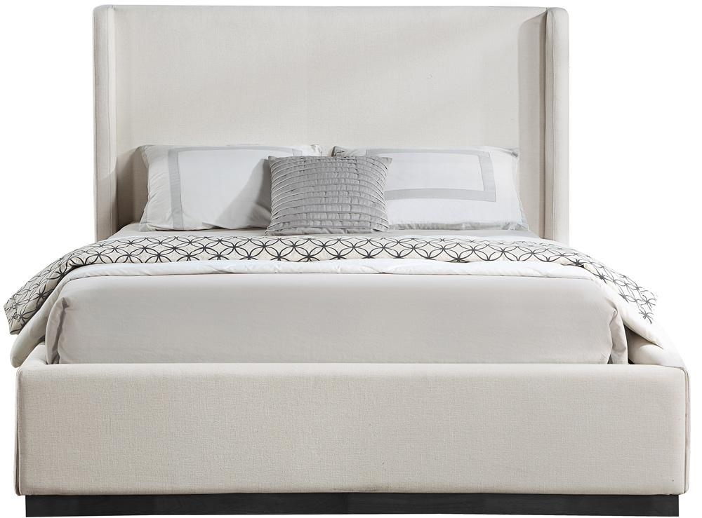 Meridian Furniture - Flynn Beige Linen Textured Fabric Queen Bed - FlynnBeige-Q veiw 3