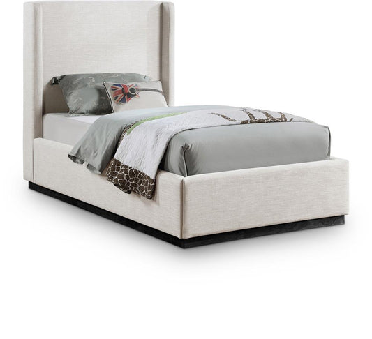 Meridian Furniture - Flynn Beige Linen Textured Fabric Twin Bed - FlynnBeige-T veiw 1