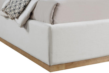 Meridian Furniture - Flynn Cream Linen Textured Fabric Queen Bed - FlynnCream-Q veiw 6